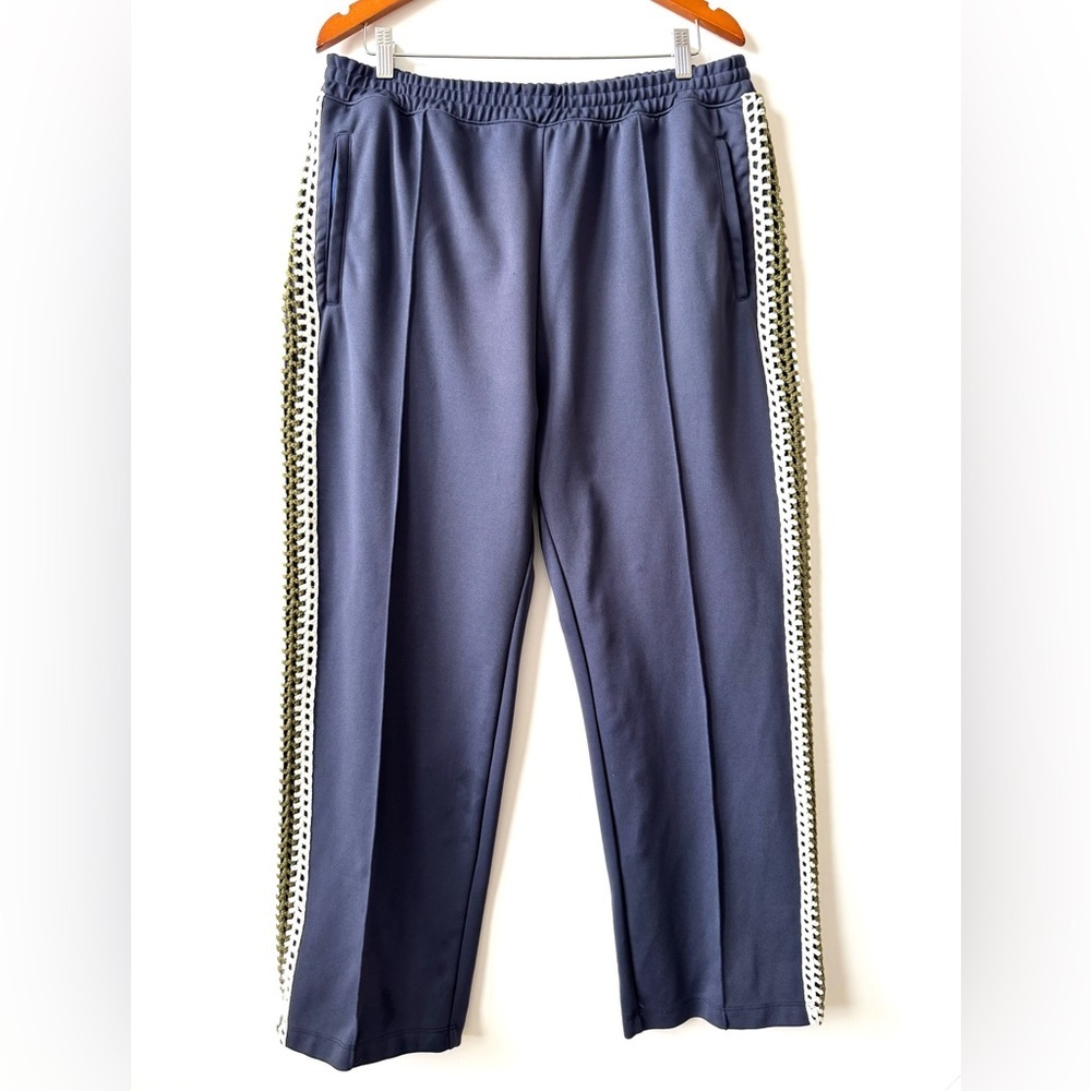 Madhappy navy blue track pants with crochet sides XL